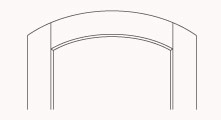 top rail arch raised panel door